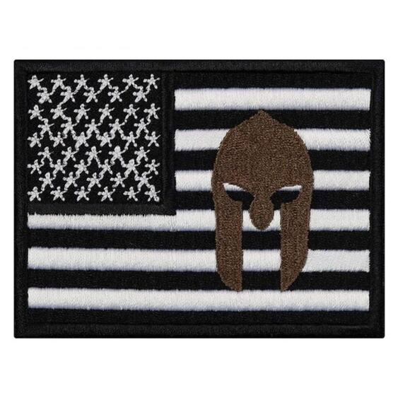 Usa American Flag Reflective Infrared IR US Flag Spartan Helmet Hook Loop Patch2 - Picture 1 of 3